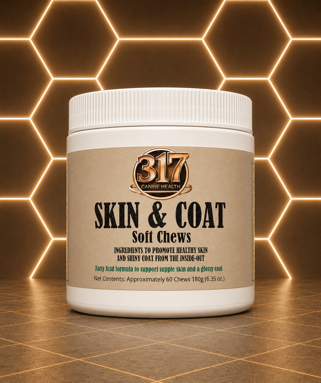 317 Canine Health Skin & Coat Soft Chews | Healthy Skin & Shinny Coat Support for Dogs - 60 Chews