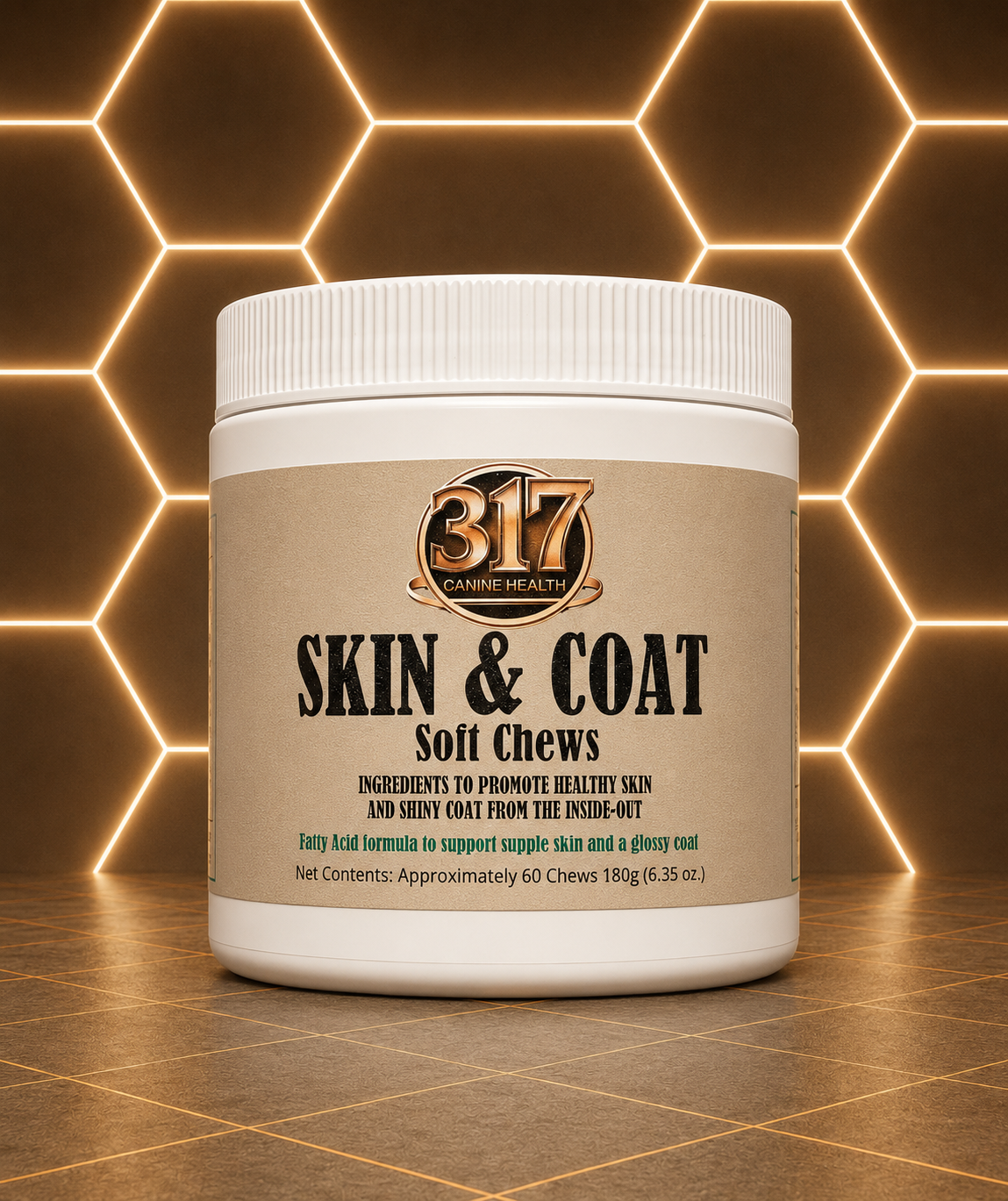 317 Canine Health Skin & Coat Soft Chews | Healthy Skin & Shinny Coat Support for Dogs - 60 Chews